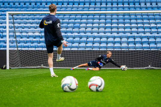Goalkeeper Ørjan Håskjold Nyland of the Norwegian