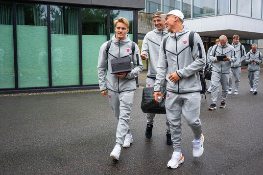 Martin Ødegaard, Sander Berge and Leo Skiri Østigård of