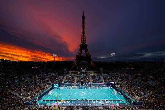 General view of the Eiffel Tower stadium at men's blind