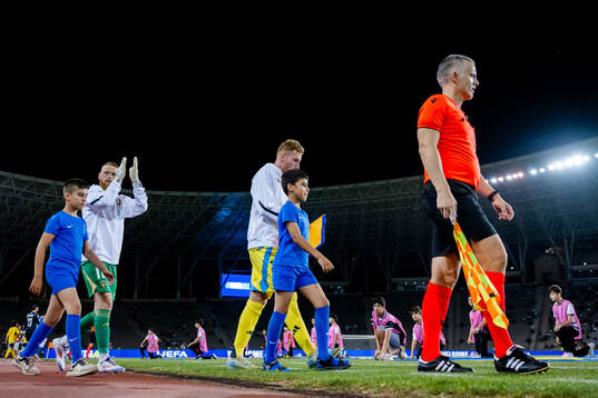 Goalkeeper Viktor Johansson and Dejan Kulusevski of Sweden