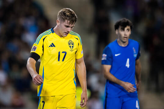 Viktor Gyökeres of Sweden looks dejected