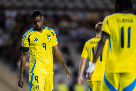 Alexander Isak of Sweden looks dejected