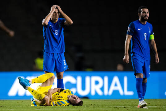 Mattias Svanberg of Sweden in pain