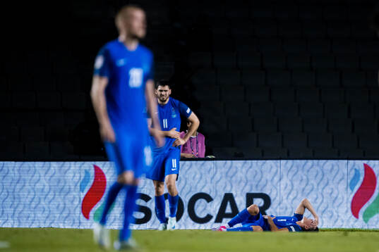 Joshgun Diniyev of Azerbaijan in pain