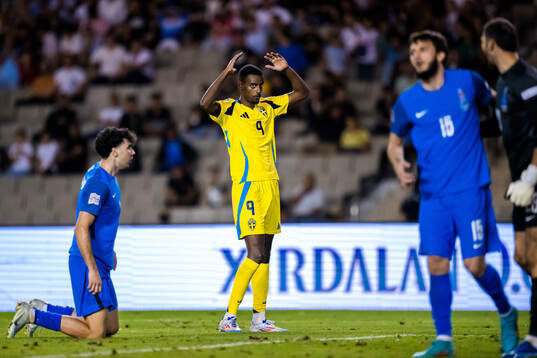 Alexander Isak of Sweden looks dejected