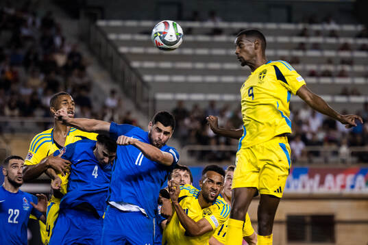 Alexander Isak, Ludwig Augustinsson and Alex Douglas of