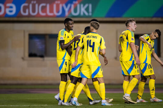 Alexander Isak of Sweden celebrates the 0-2 goal