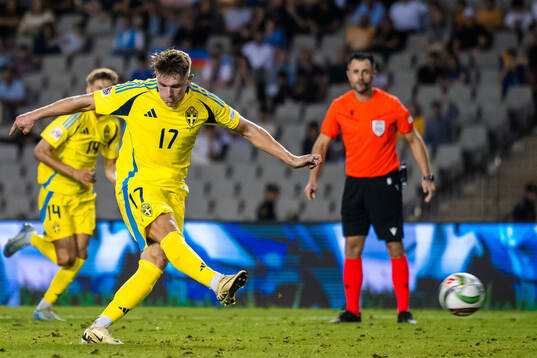 Viktor Gyökeres of Sweden scores the 0-3 goal