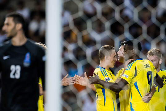 Ludwig Augustinsson ,Viktor Gyökeres and Alexander Isak of