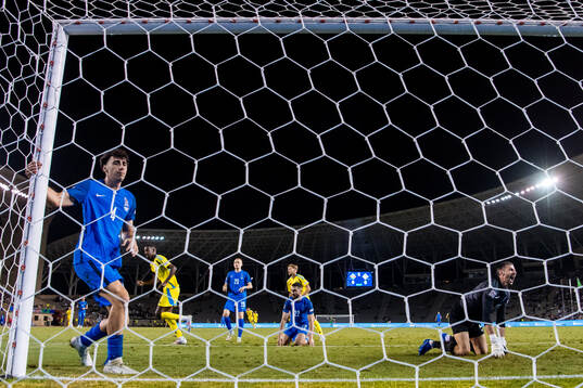 Alexander Isak of Sweden scores the 0-1 goal behind