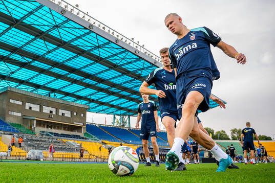 Alexander Sørloth and Erling Braut Haaland of the