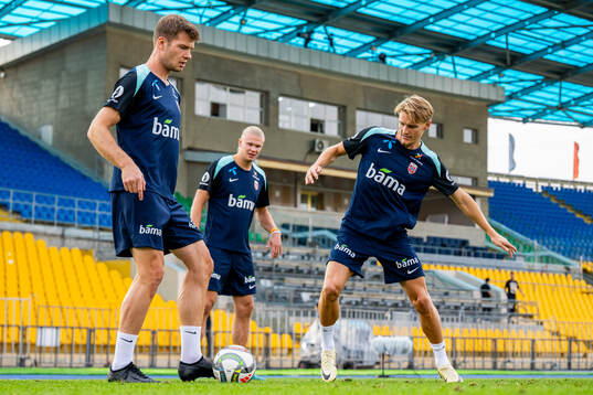 Alexander Sørloth, Erling Braut Haaland and Martin