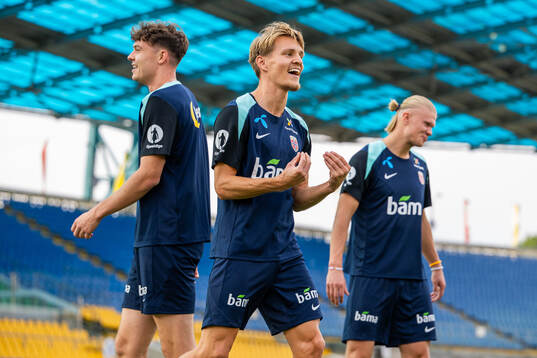 Jørgen Strand Larsen, Martin Ødegaard and Erling Braut