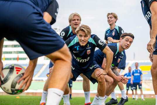Morten Thorsby, Martin Ødegaard and Patrick Berg of the
