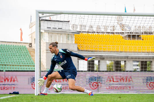 Goalkeeper Ørjan Håskjold Nyland of the Norwegian