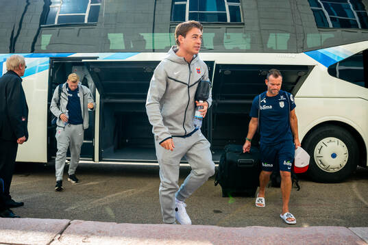 Patrick Berg of the Norwegian national football team arrives