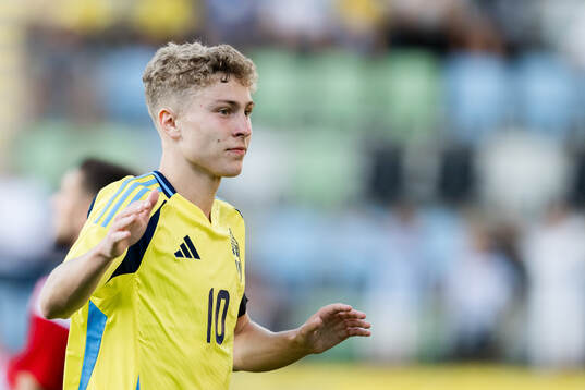 Imam Jagne of Sweden celebrates the 4-0 goal
