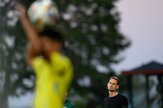 Head coach Daniel Bäckström of Sweden of Sweden