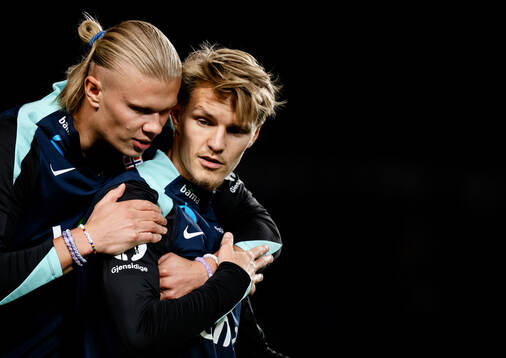 Erling Braut Haaland and Martin Ødegaard of Norway
