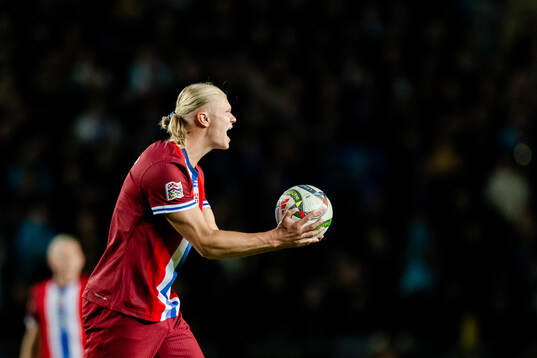 Erling Braut Haaland of Norway reacts