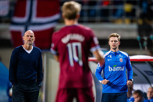 Ståle Solbakken, head coach of Norway, and Pål Fjelde,