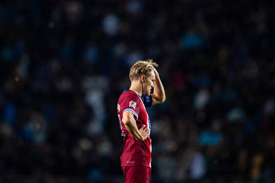 Martin Ødegaard of Norway looks dejected