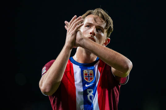 Sander Berge of Norway looks dejected
