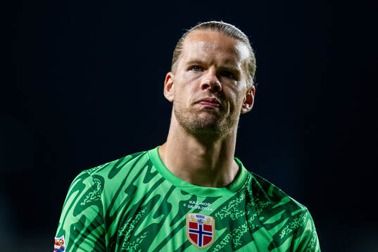 Goalkeeper Ørjan Håskjold Nyland of Norway looks dejected