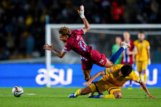 Antonio Nusa of Norway and Alibek Kassym of Kazakhstan