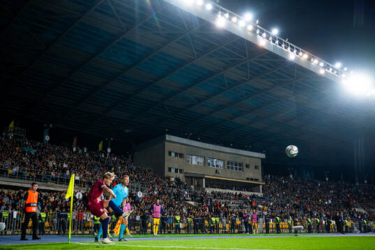 Martin Ødegaard of Norway takes a corner kick