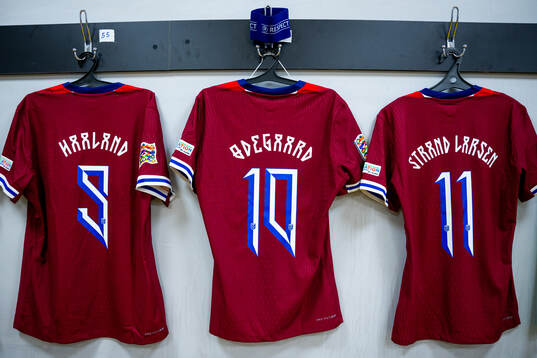 The kits of Erling Braut Haaland, Martin Ødegaard and