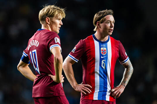 Martin Ødegaard and Patrick Berg of Norway