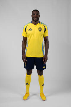 Ken Sema of the Swedish men's football national team poses