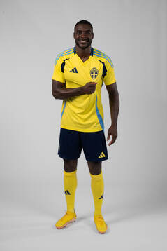 Ken Sema of the Swedish men's football national team poses