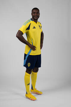 Ken Sema of the Swedish men's football national team poses