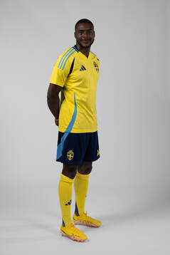 Ken Sema of the Swedish men's football national team poses