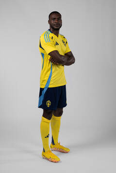 Ken Sema of the Swedish men's football national team poses