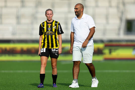 Häckens Josefine Rybrink och tränare Mak Lind