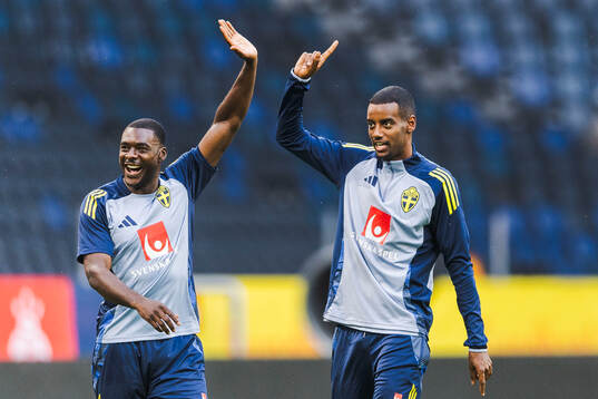 Ken Sema and Alexander Isak of the Swedish men's football