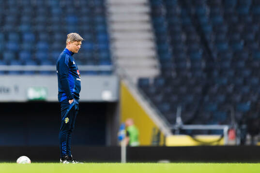 Head coach Jon Dahl Tomasson of the Swedish men's football