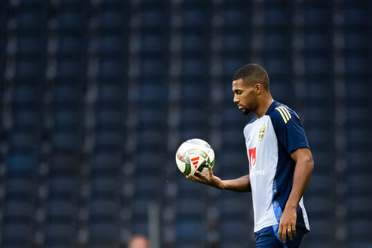 Isak Hien of the Swedish men's football national team at a