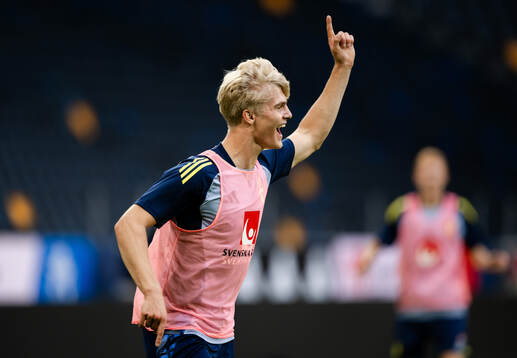 Lucas Bergvall of the Swedish men's football national team