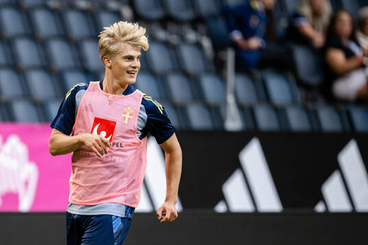 Lucas Bergvall of the Swedish men's football national team