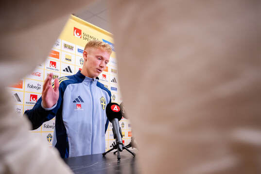 Hugo Larsson of the Swedish men's football national team