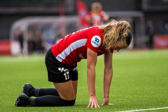 Sanne Bolette Dale Lekven of Arna-Bjørnar looks dejected