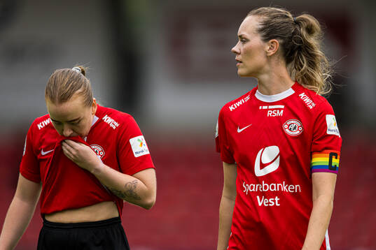 Stine Hovland of Arna-Bjørnar looks dejected