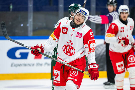 Fabian Hockegger of Klagenfurt looks dejected