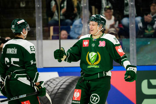 Jack Berglund of Färjestad  celebrates