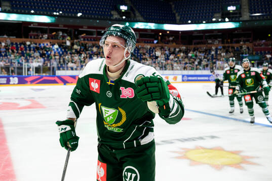 Jack Berglund of Färjestad  celebrates