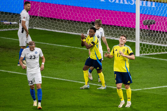 Viktor Gyökeres of Sweden looks dejected